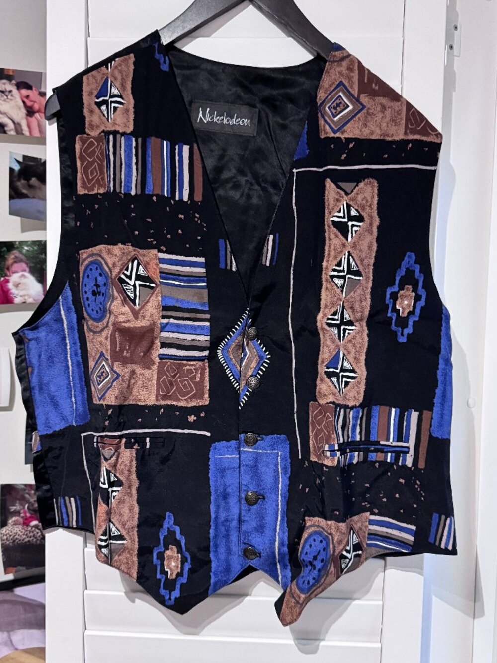 💙📺 Vintage Nickelodeon Men's Statement Vest | 90s Retro Streetwear 📺💙